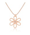 Flower Shaped Ball CZ Silver Necklace SPE-3668